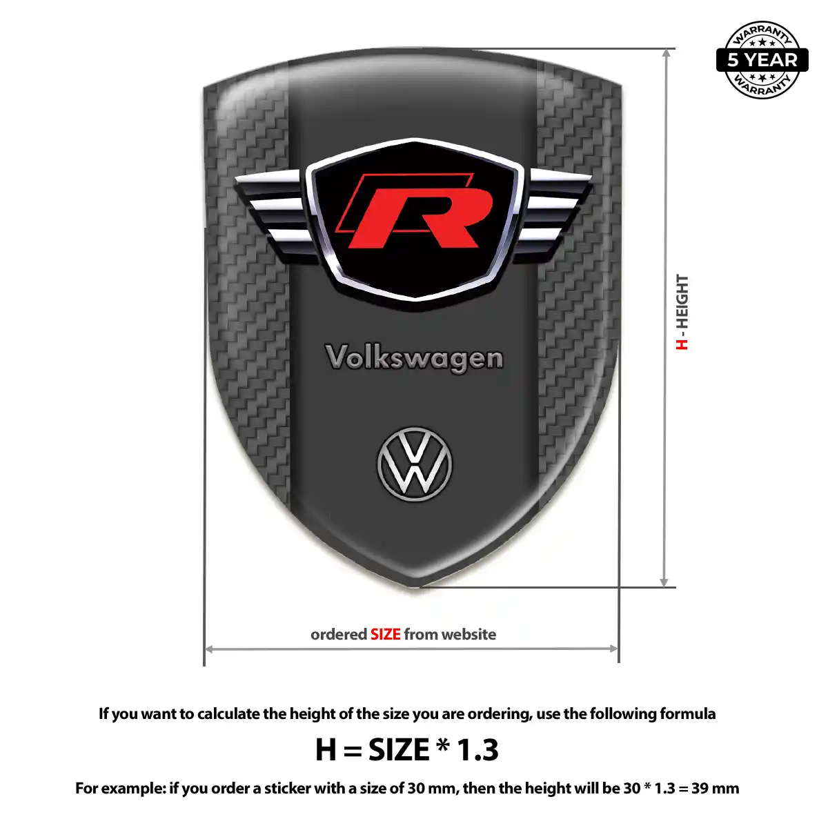VW Emblem Crest Elite Finish