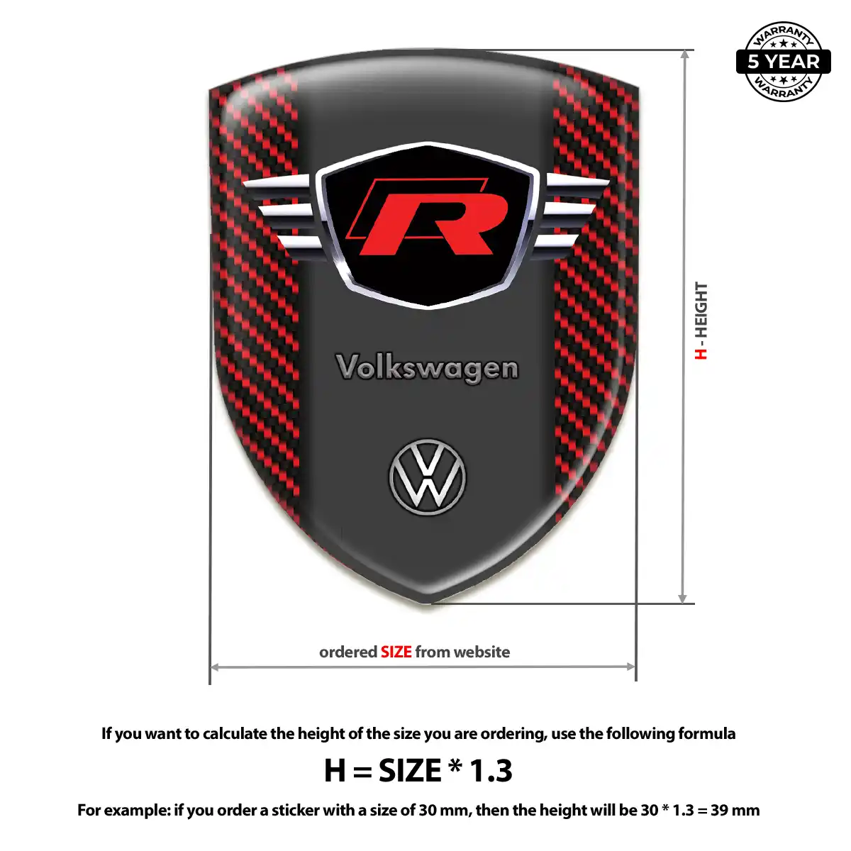 VW Emblem Crest Sleek Style