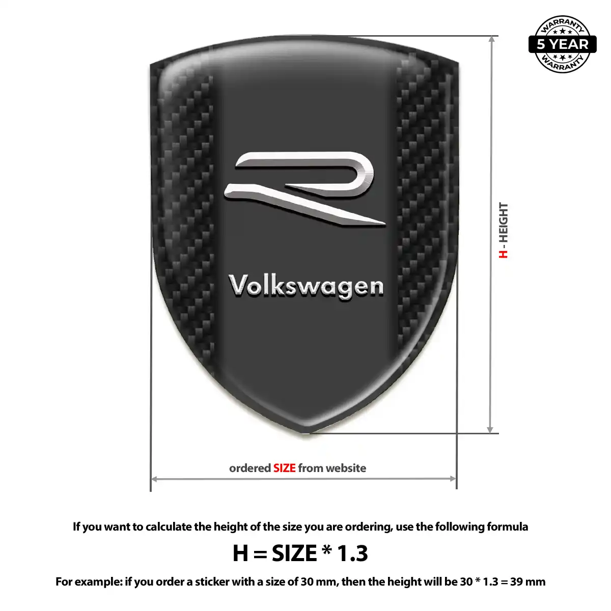 VW Emblem Domed Badge Refined Design