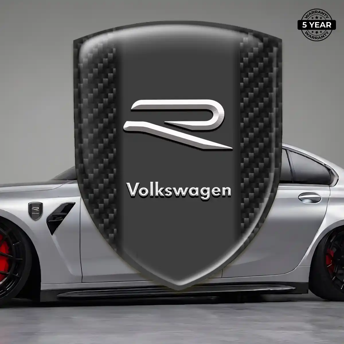 VW Emblem Domed Badge Refined Design
