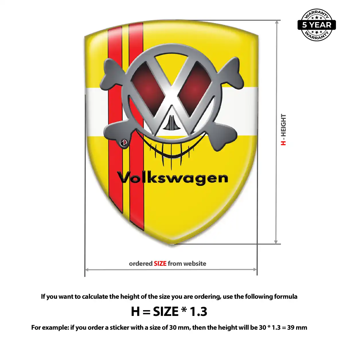 VW Emblem Domed Badge Sleek Style