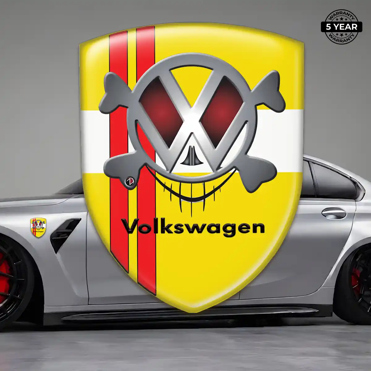 VW Emblem Domed Badge Sleek Style