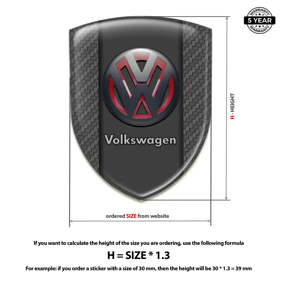 VW Emblem Logo Badge Signature Grade