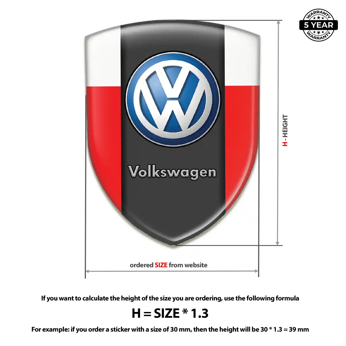 VW Emblem Logo Badge Superior Craft