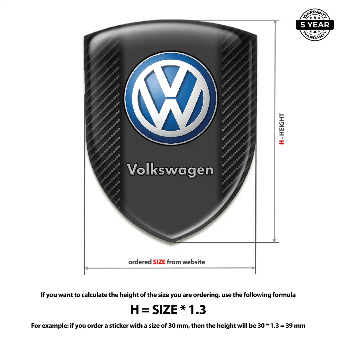 VW Emblem Sleek Style