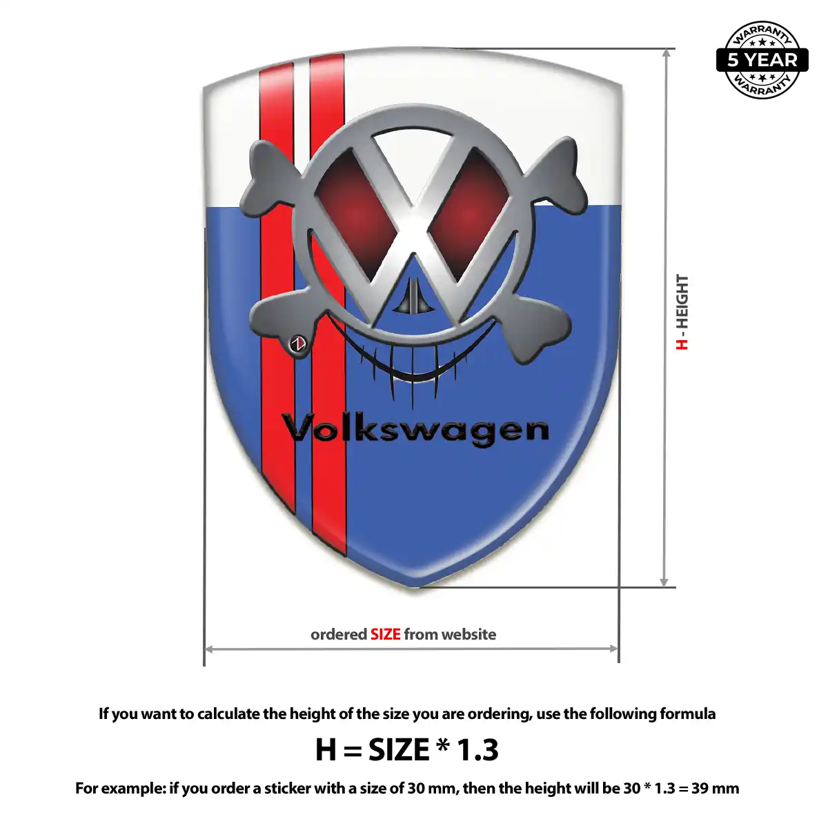VW Epoxy Domed Sticker Elite Finish