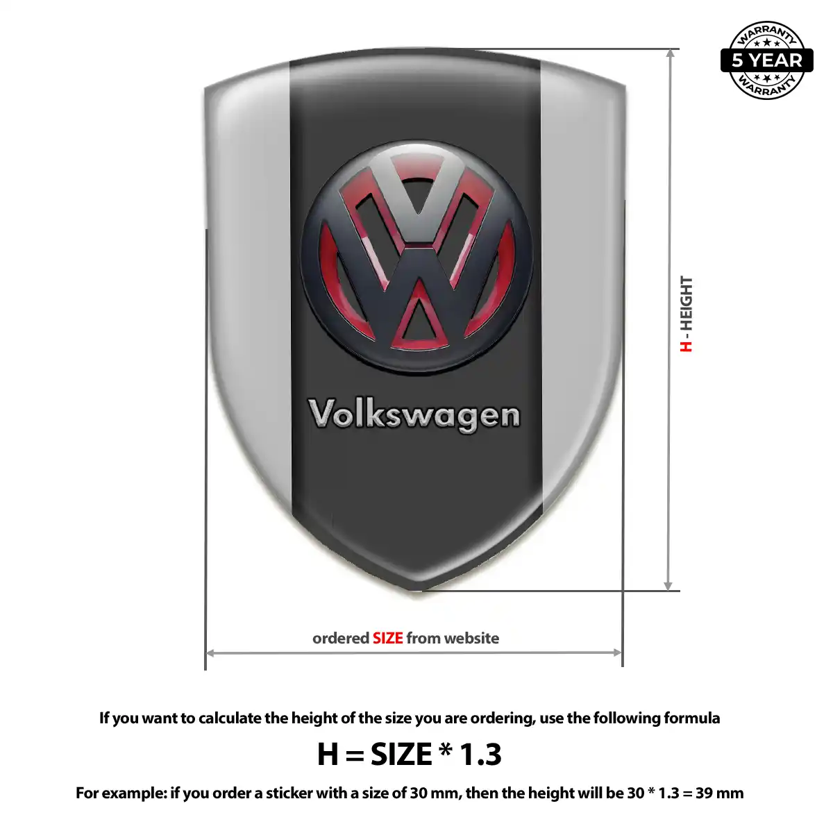 VW Epoxy Domed Sticker Superior Craft