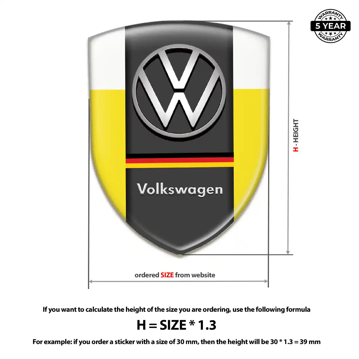 VW Gel Badge Sticker Prime Quality