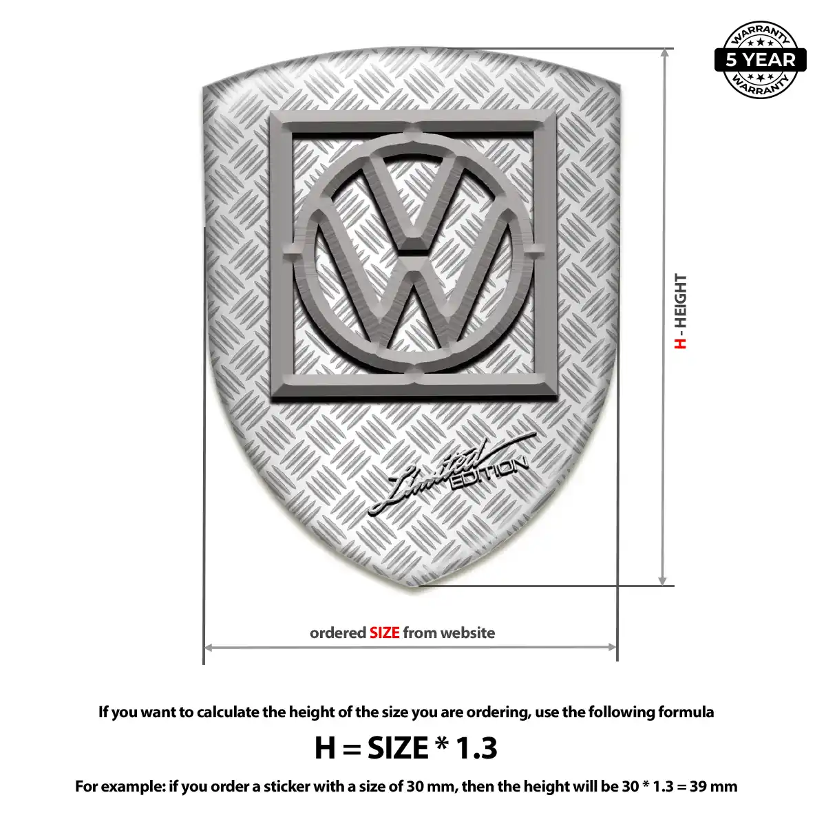 VW Gel Badge Sticker Refined Design