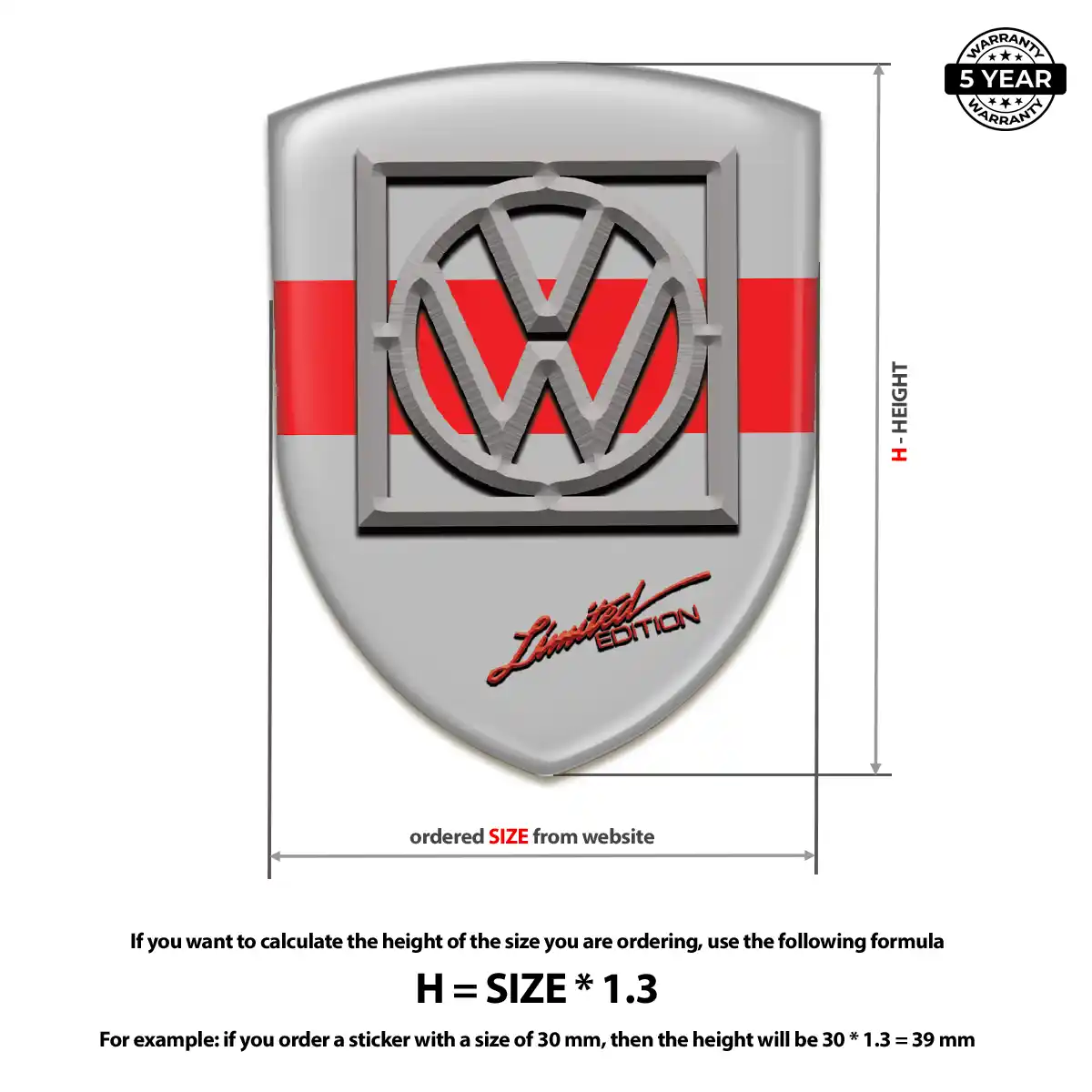 VW Gel Badge Sticker Sleek Style
