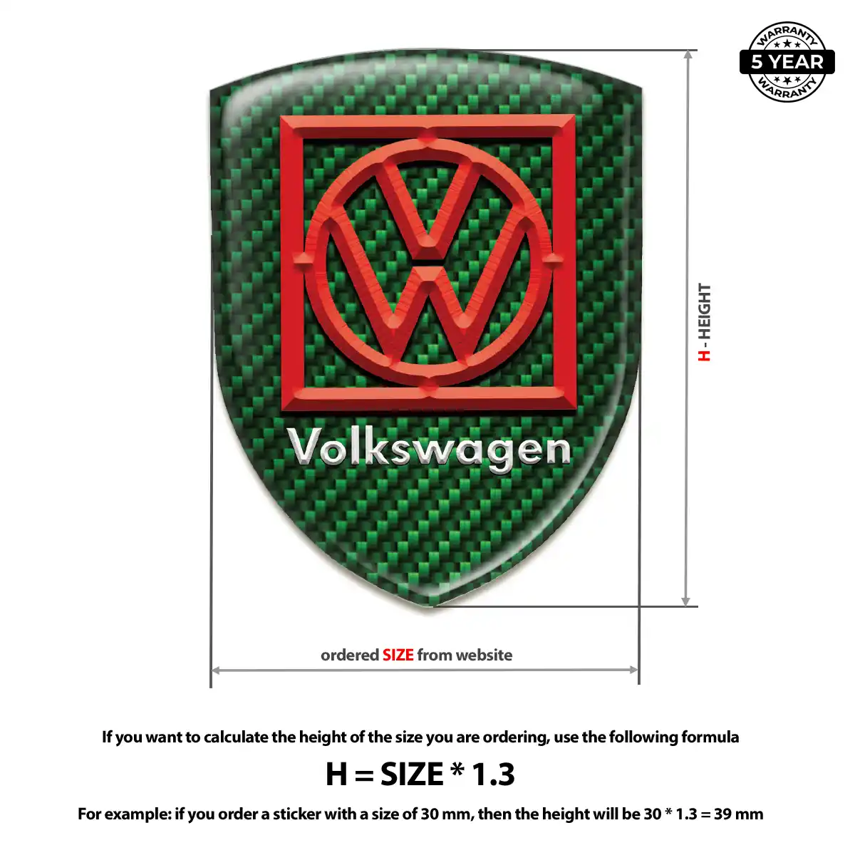VW Gel Badge Sticker Superior Craft