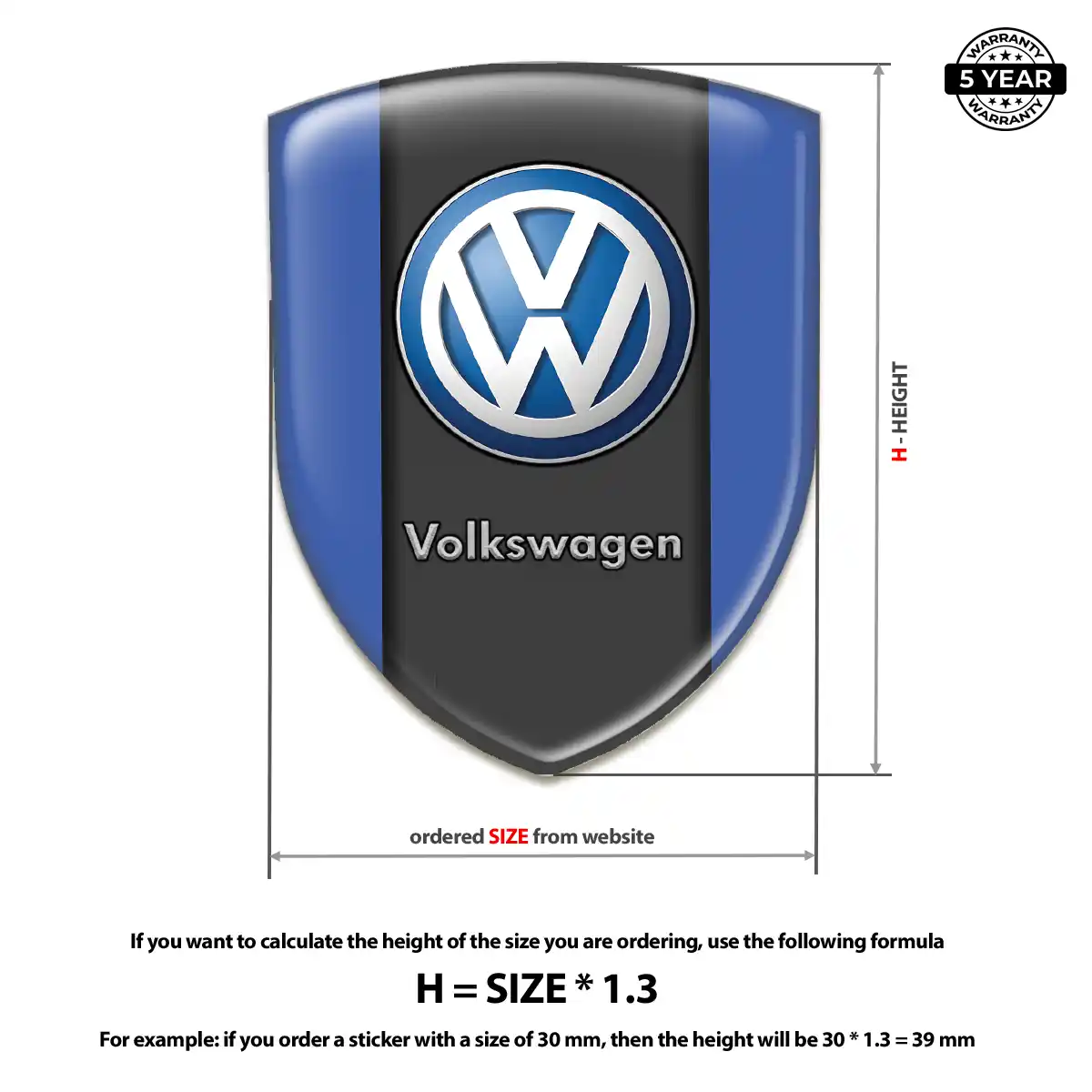 VW Gel Emblem Sticker Prime Quality
