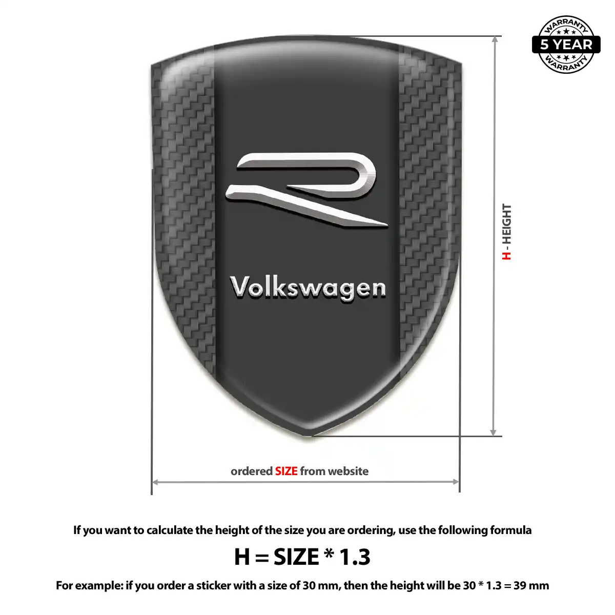 VW Gel Emblem Sticker Refined Design
