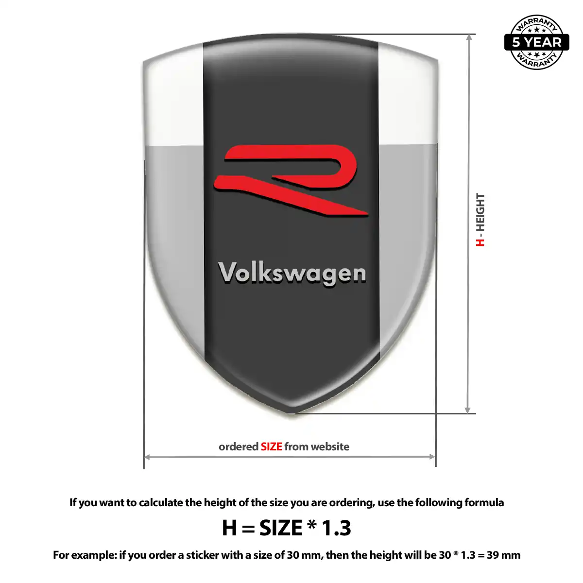 VW Gel Emblem Sticker Sleek Style