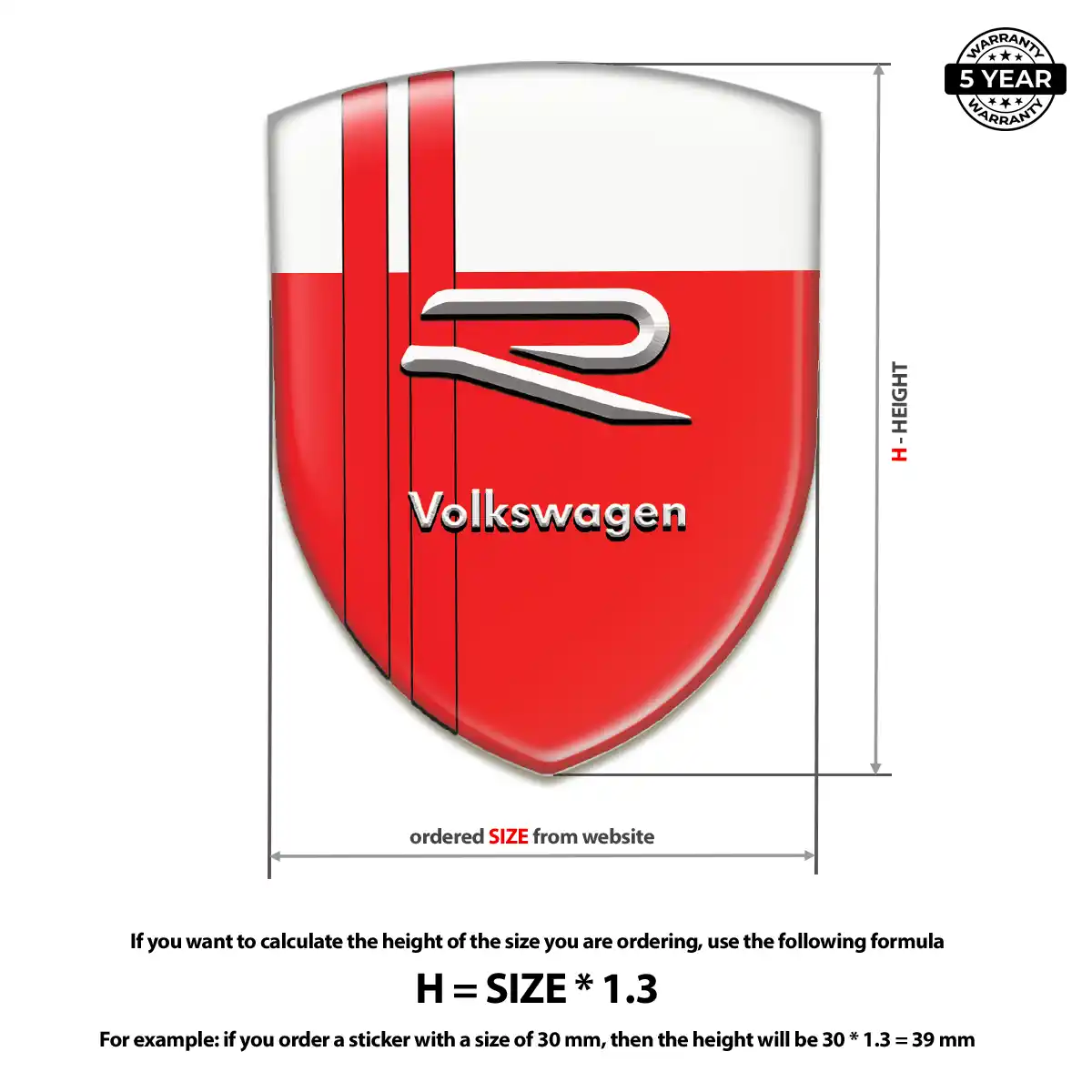 VW Gel Emblem Sticker Superior Craft
