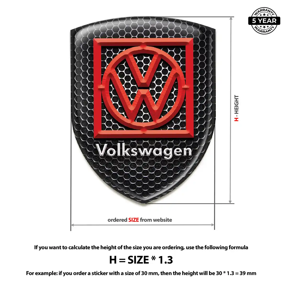 VW Logo Emblem Elite Finish