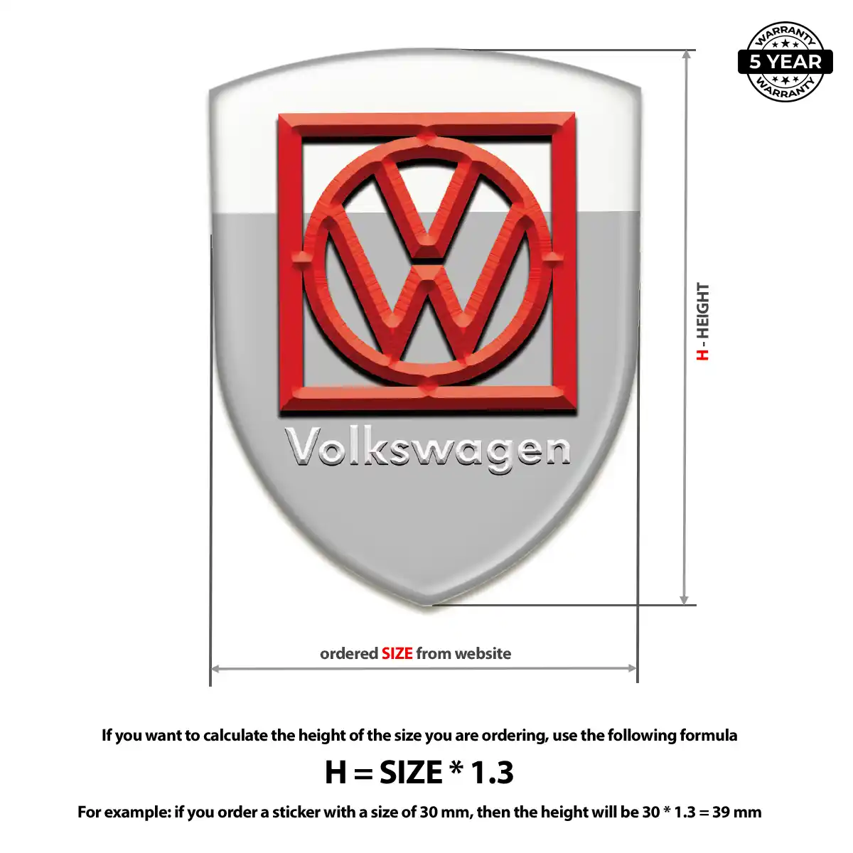 VW Logo Emblem Signature Grade