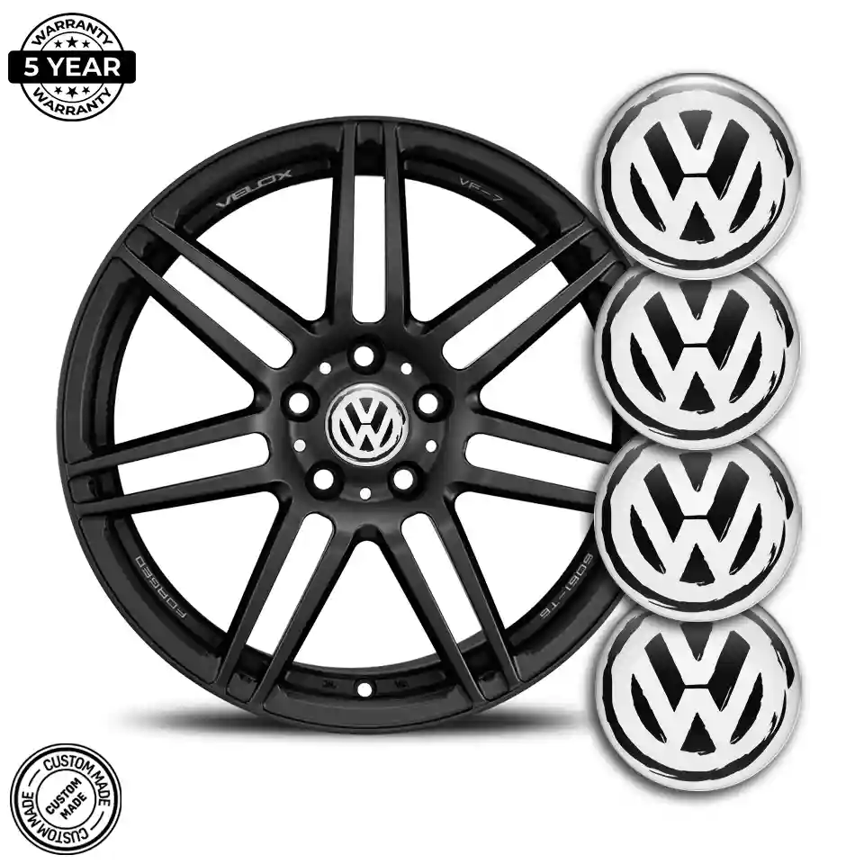 VW Logo Silicone Emblem Self-Adhesive Premium Quality