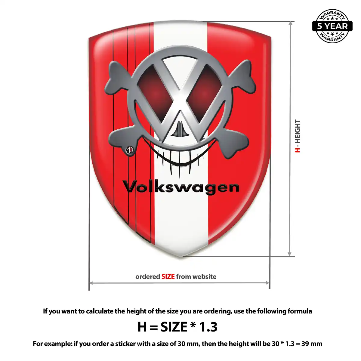 VW Logo Sticker Elite Finish