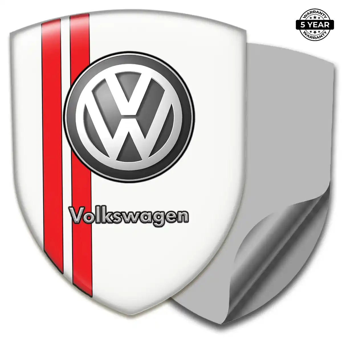VW Polyurethane Domed Sticker Sleek Style
