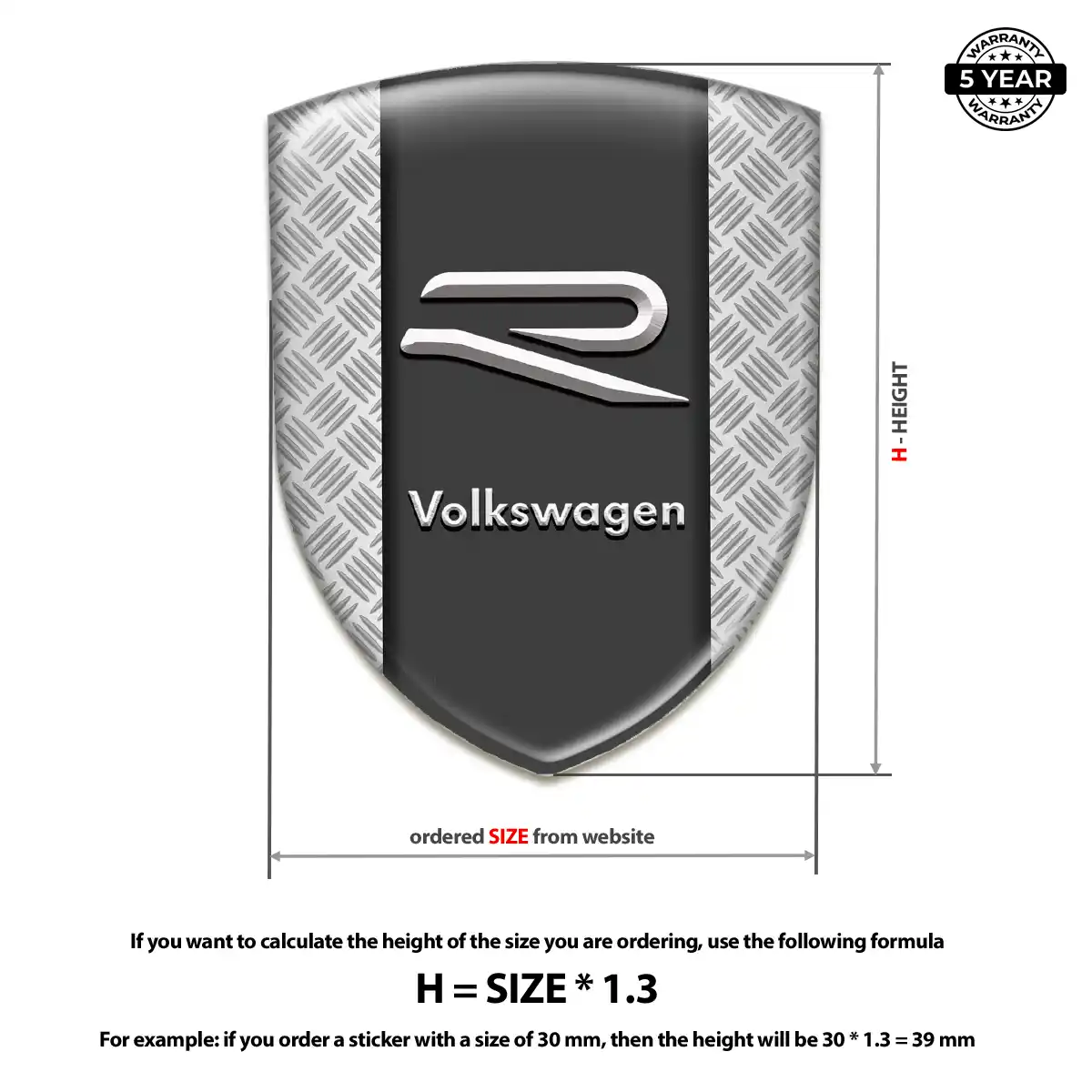 VW Polyurethane Domed Sticker Superior Craft