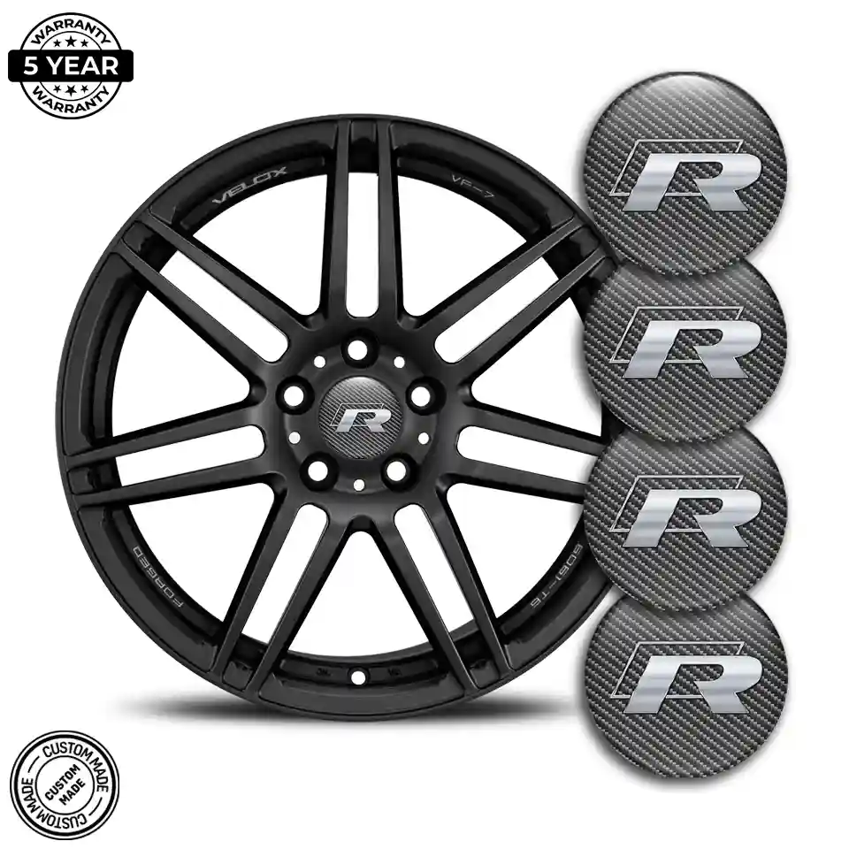 VW R Line Emblem Badge Self-Adhesive Stylish Design