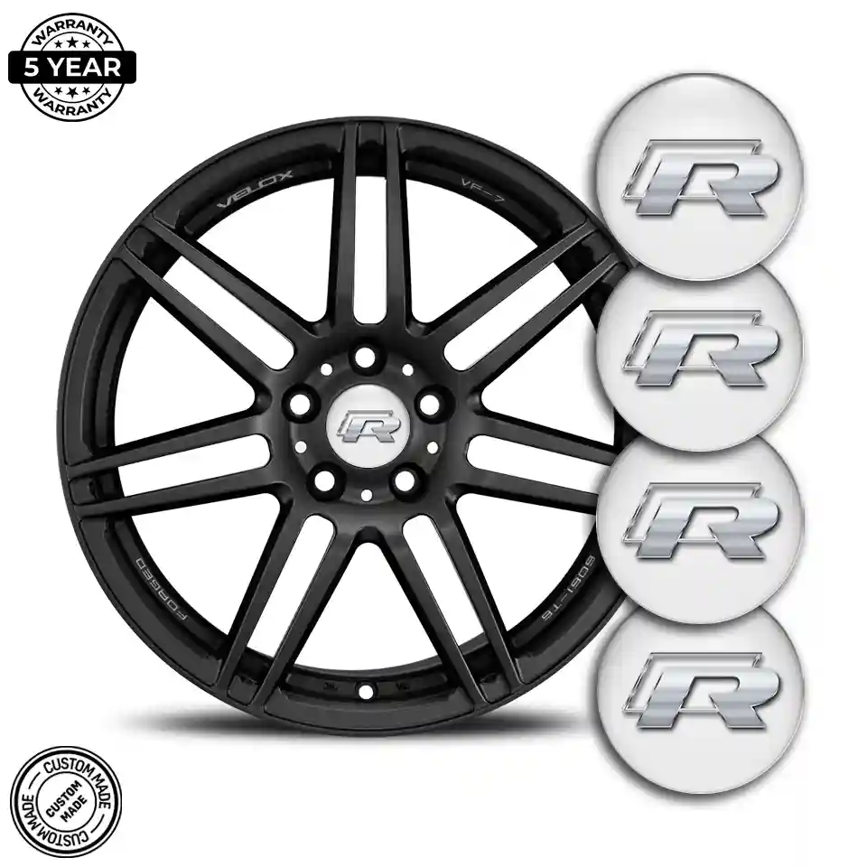 VW R Line Logo Silicone Badge Self-Adhesive Stylish Design