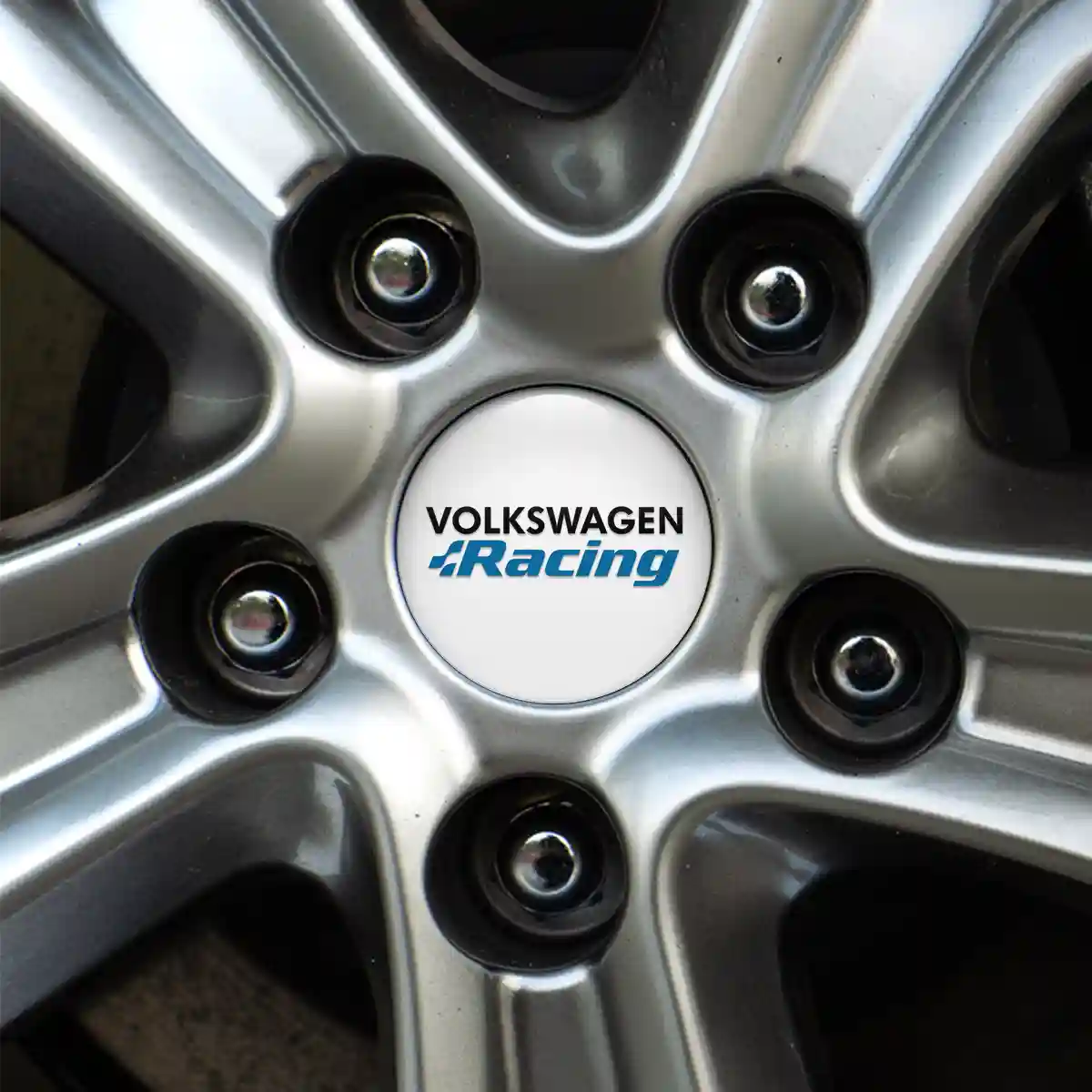 VW Racing Emblem Wheel Center Caps Stylish Design