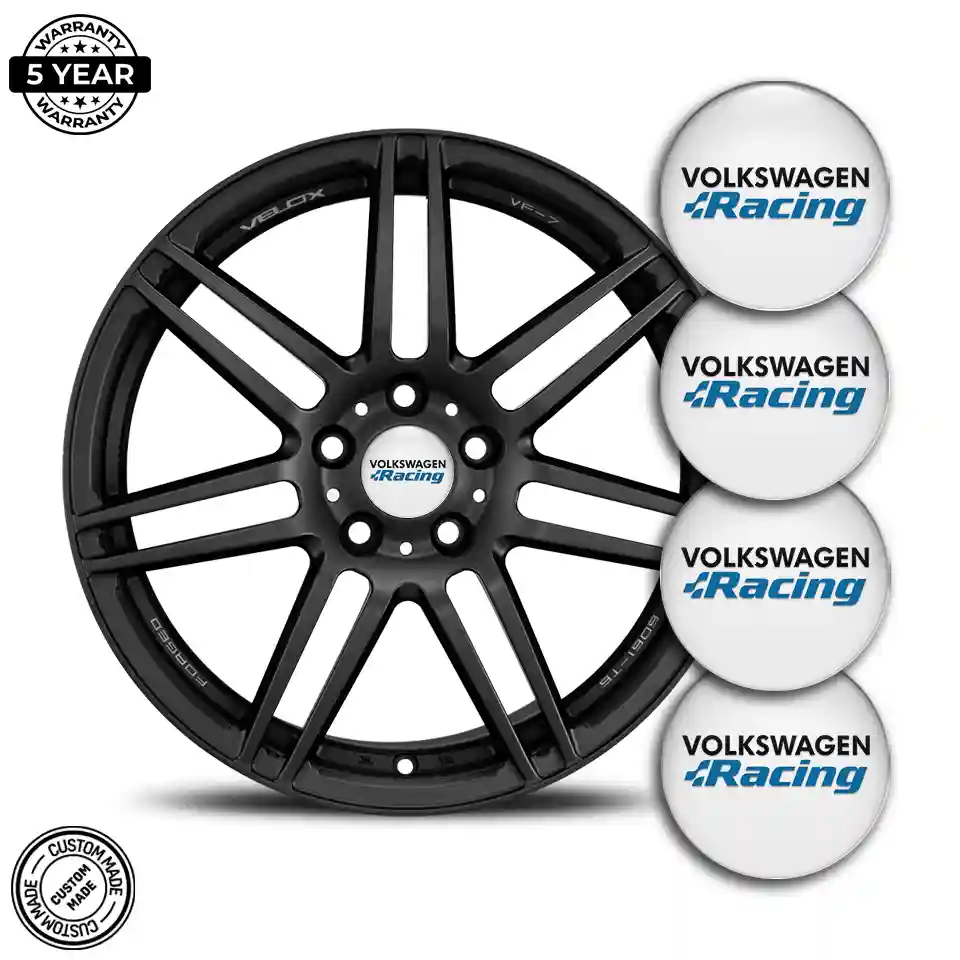 VW Racing Emblem Wheel Center Caps Stylish Design