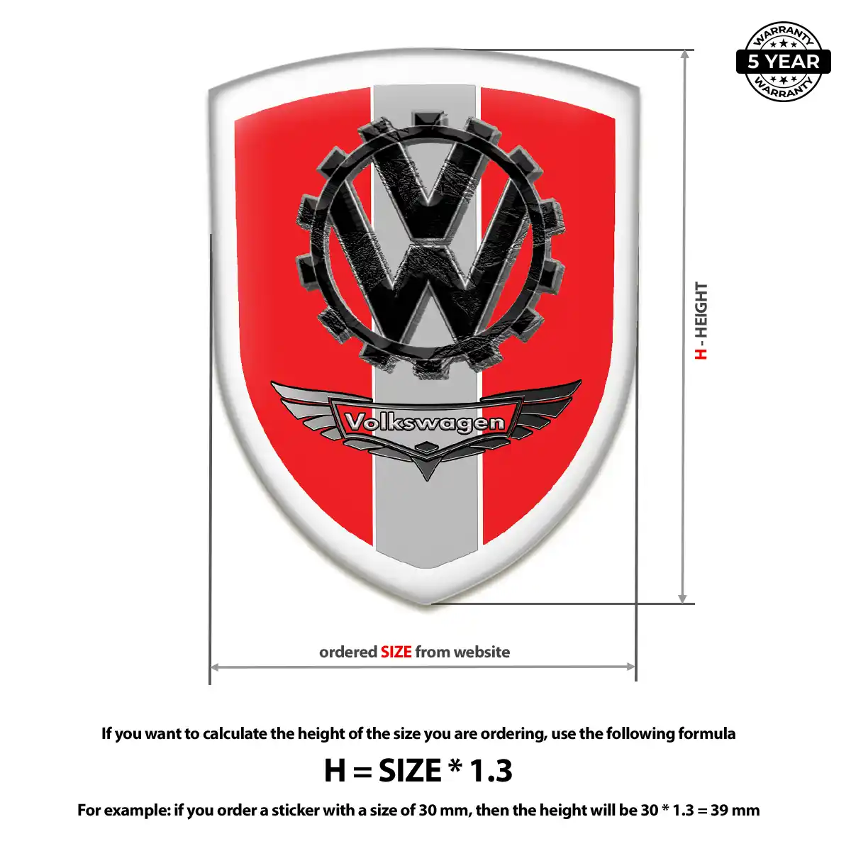 VW Resin Badge Sticker Prime Quality