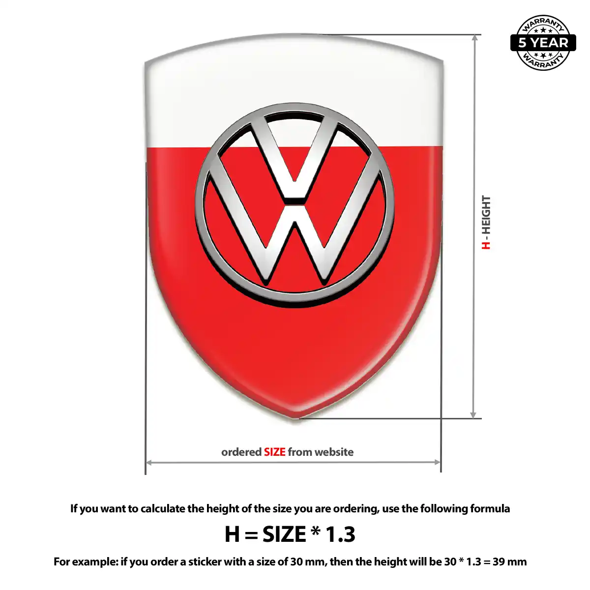 VW Resin Badge Sticker Refined Design