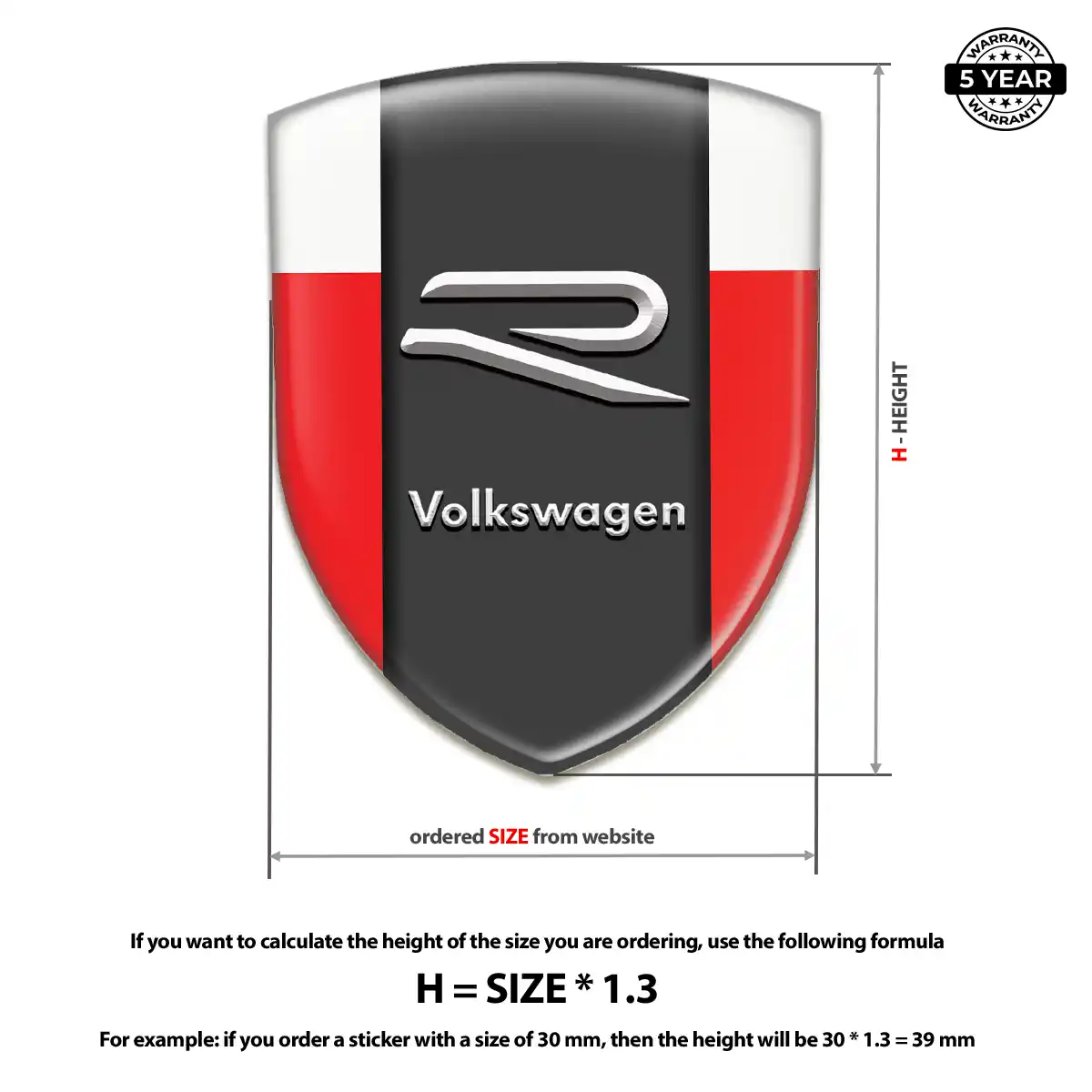 VW Resin Badge Sticker Sleek Style