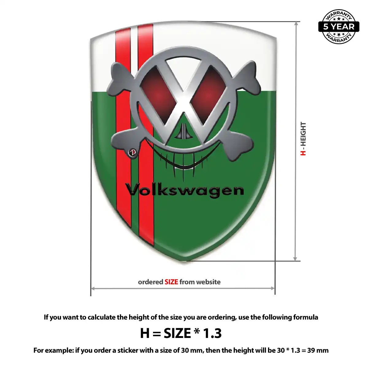 VW Resin Domed Sticker Superior Craft