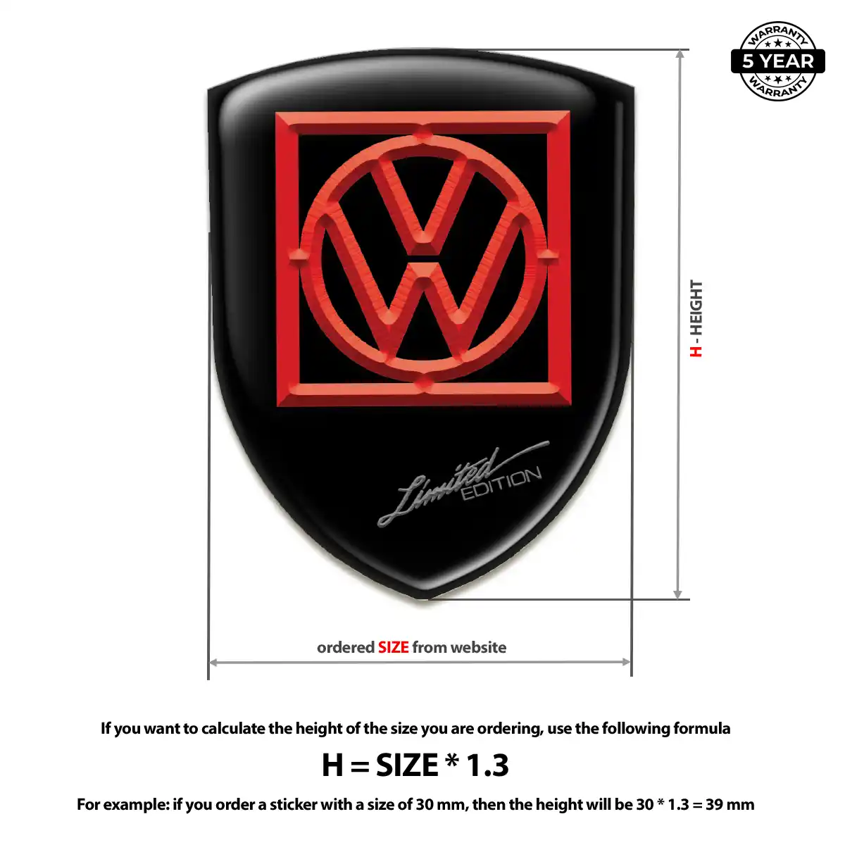 VW Resin Emblem Sticker Prime Quality
