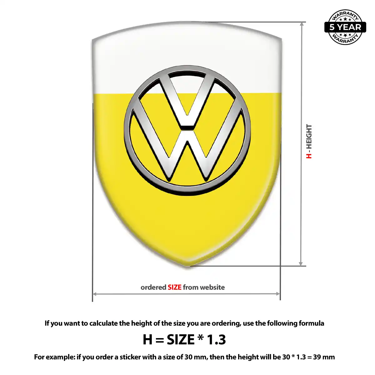 VW Resin Emblem Sticker Refined Design