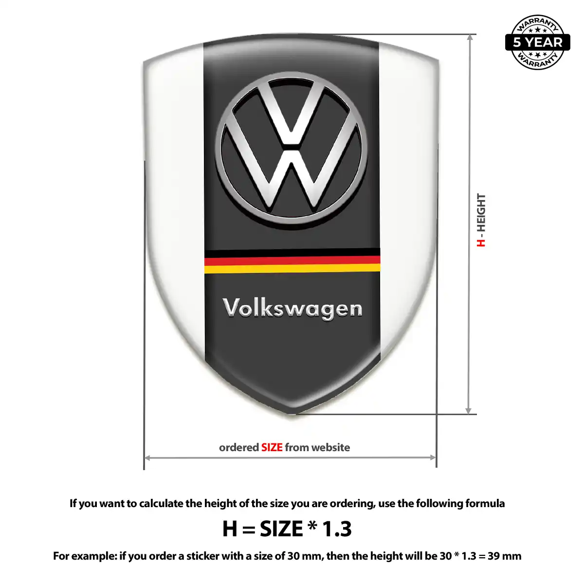 VW Resin Emblem Sticker Sleek Style