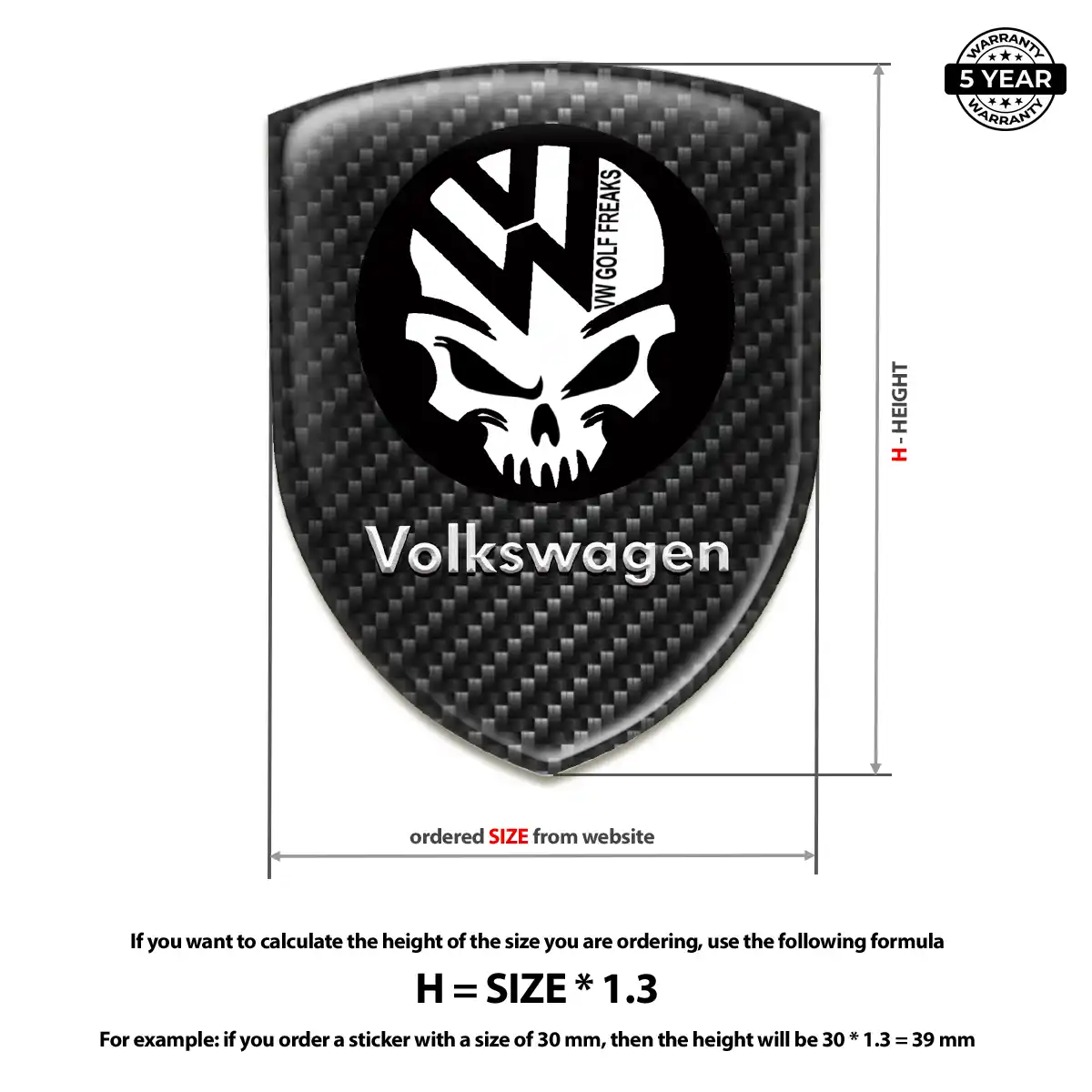 VW Self Adhesive Emblem Sticker Sleek Style