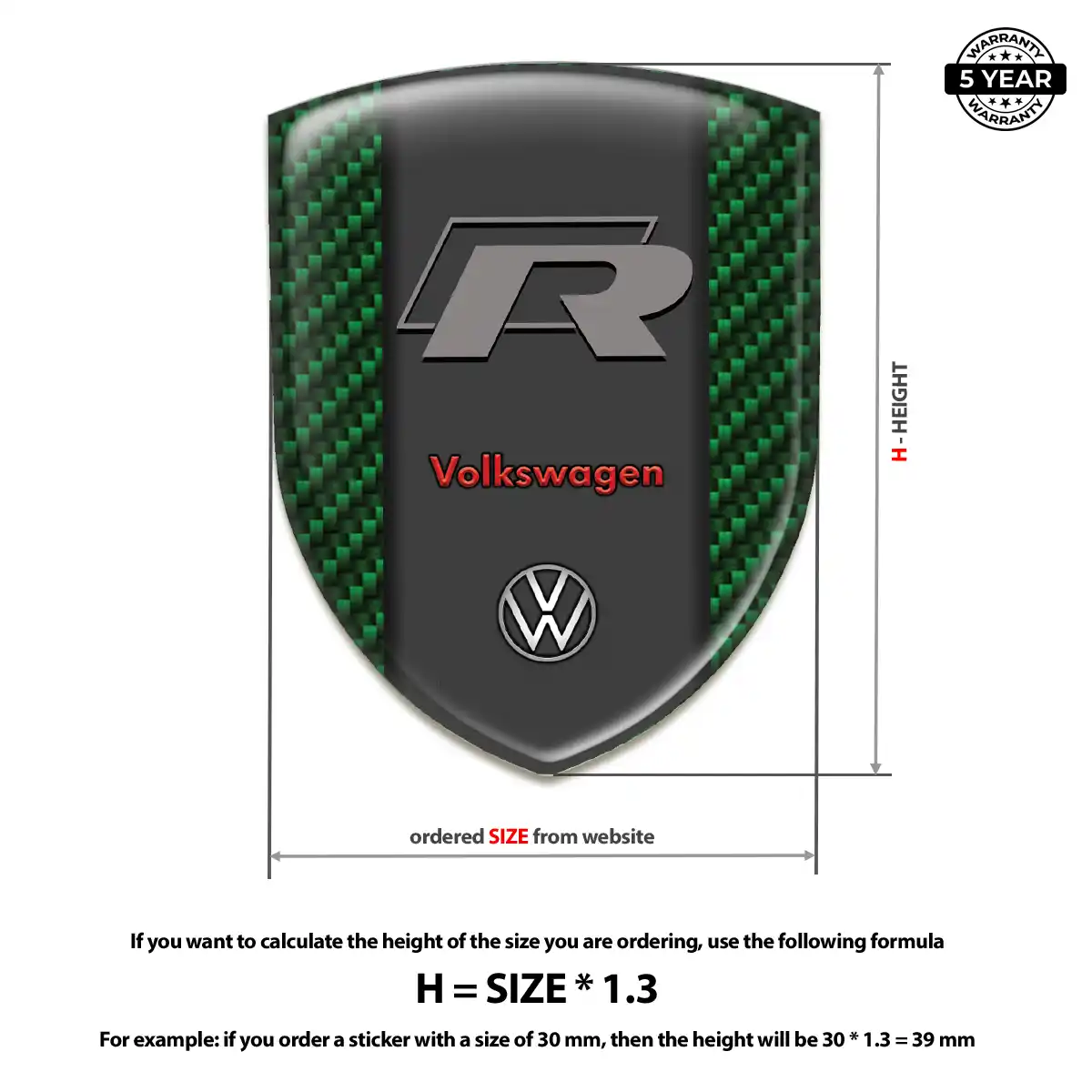 VW Silicone Badge Elite Finish