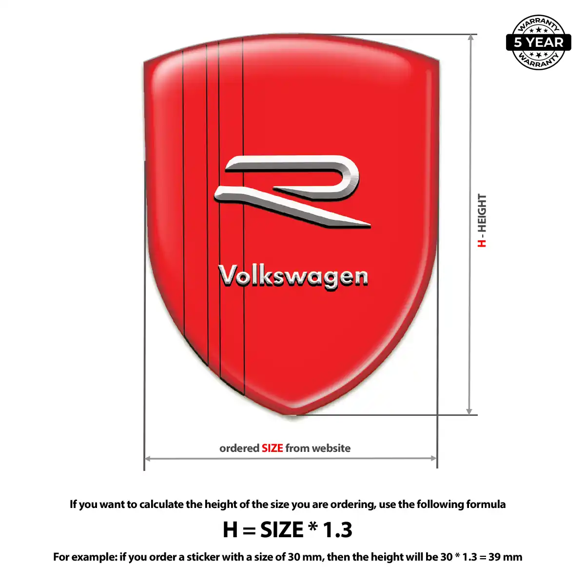 VW Silicone Badge Signature Grade