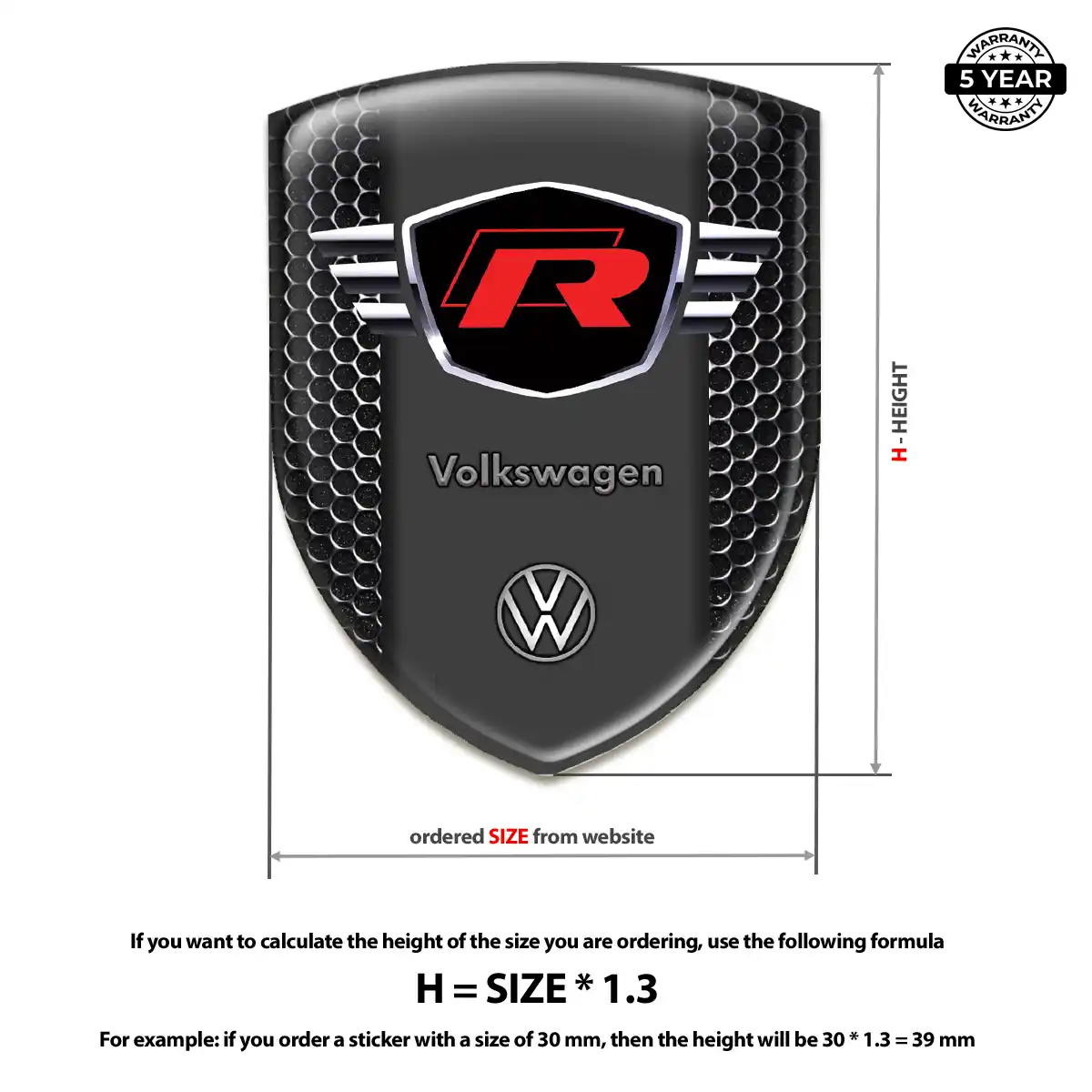 VW Silicone Badge Sleek Style