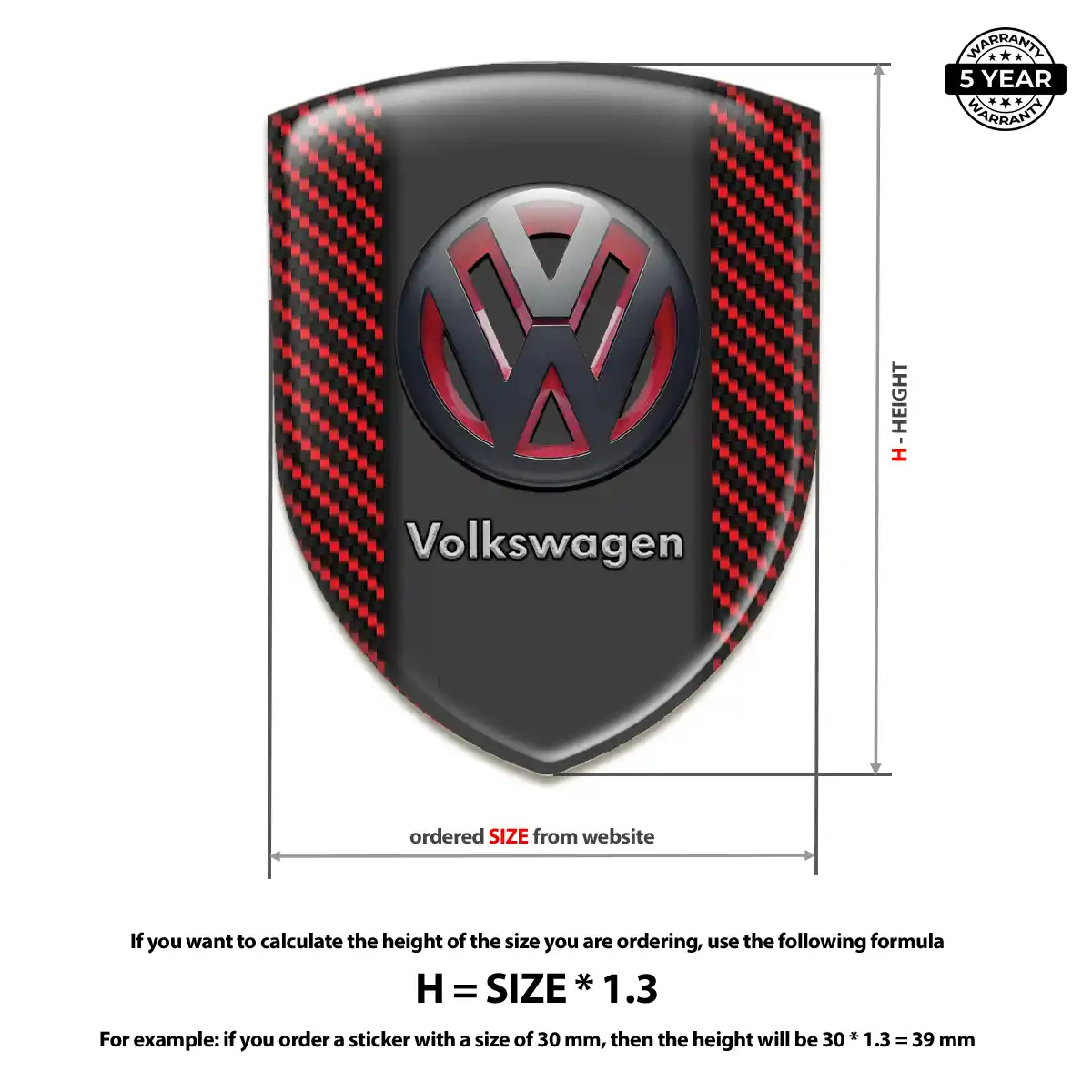VW Silicone Emblem Elite Finish