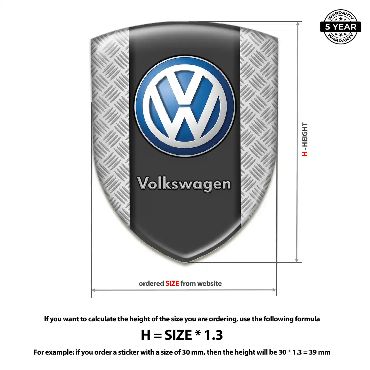 VW Silicone Emblem Prime Quality