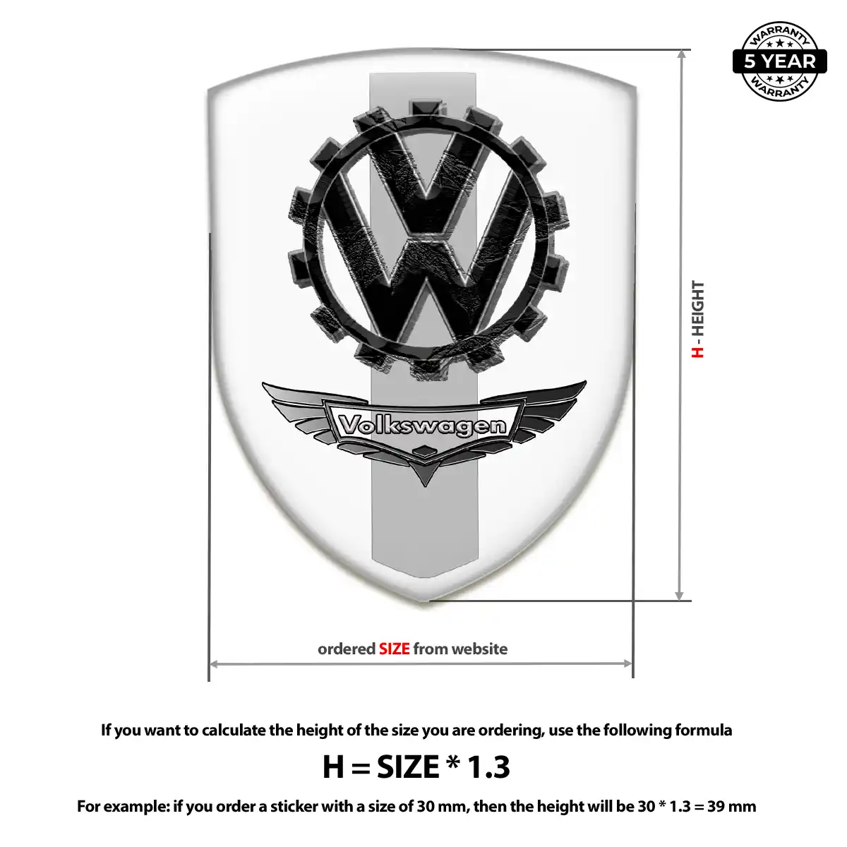 VW Silicone Sticker Elite Finish
