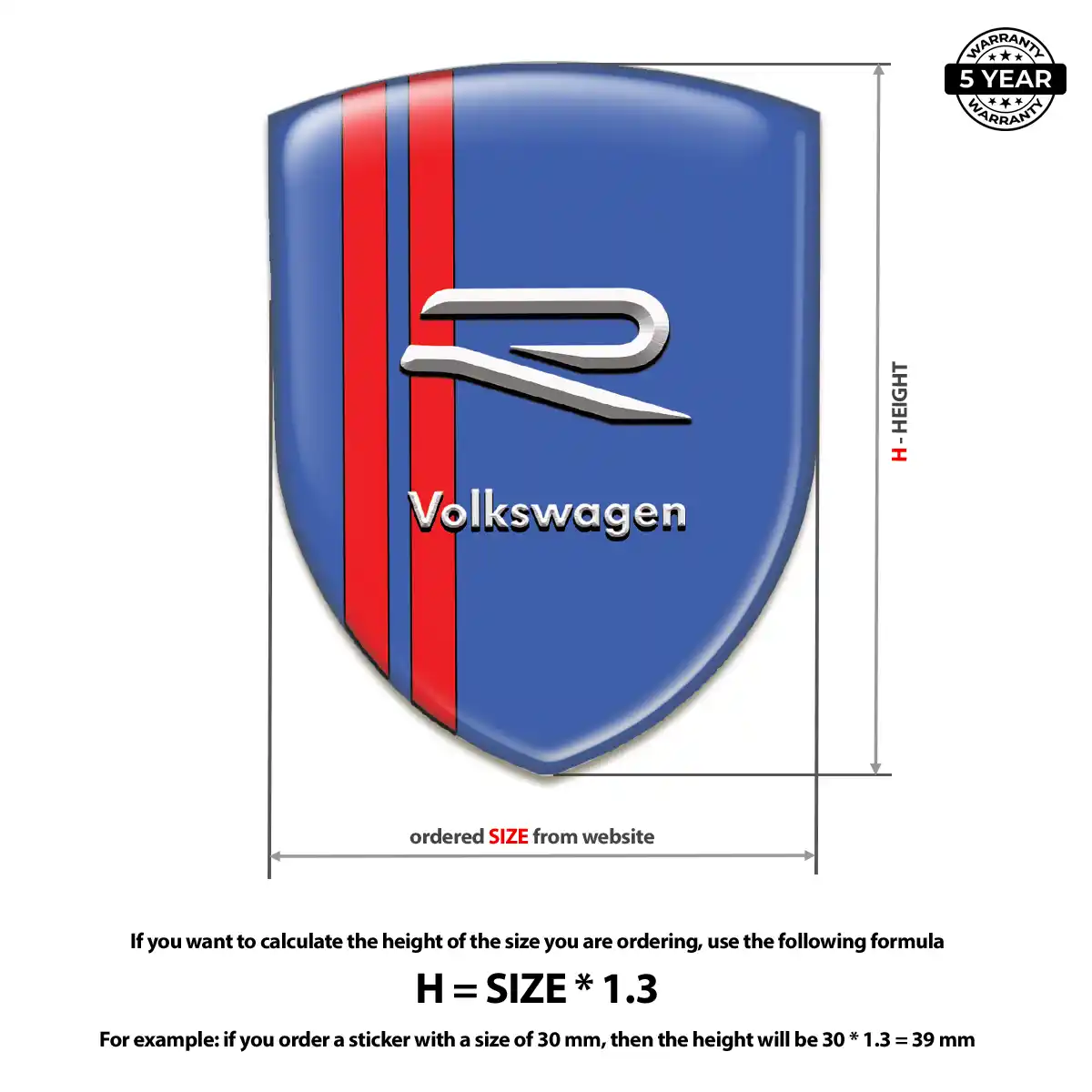 VW Silicone Sticker Prime Quality