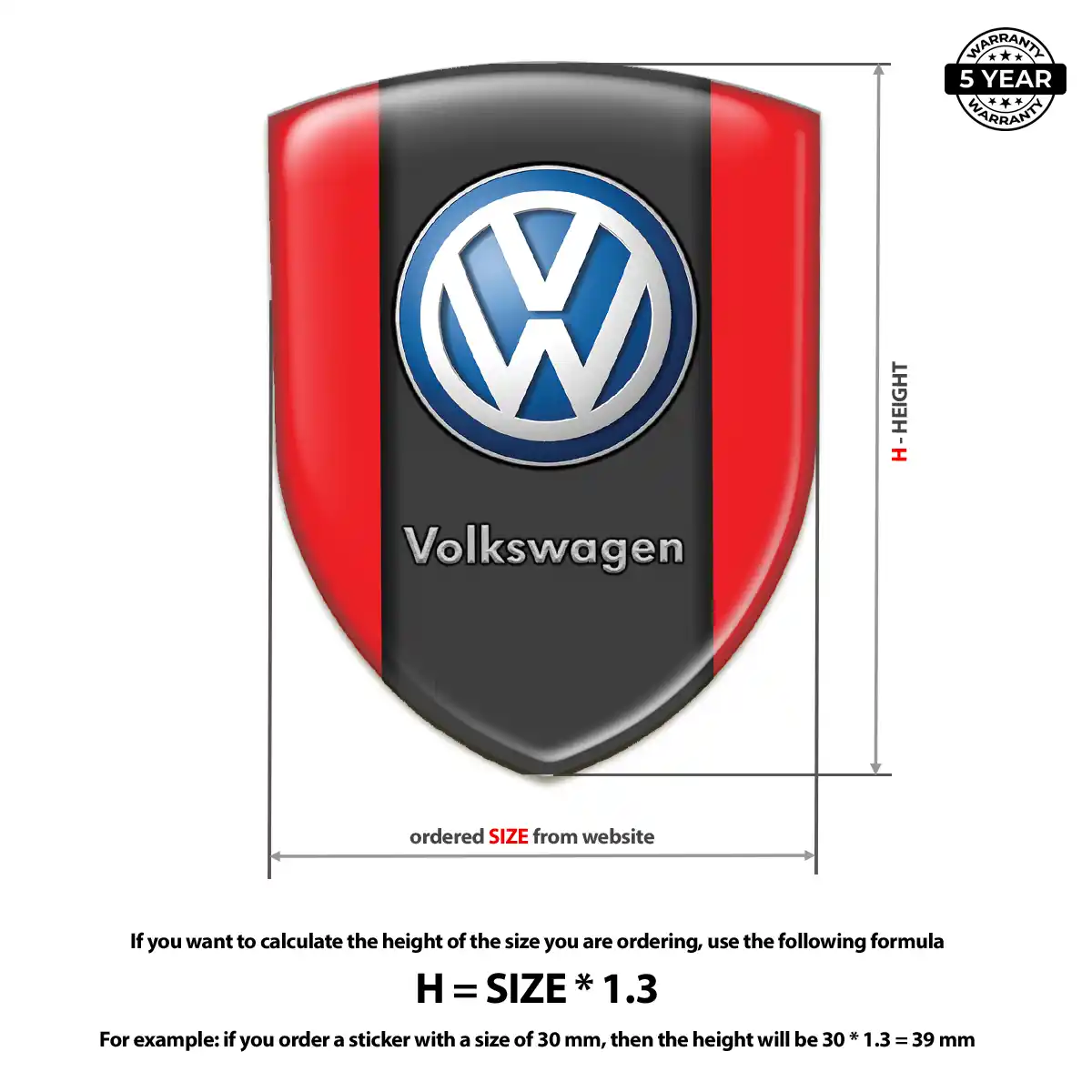 VW Silicone Sticker Refined Design