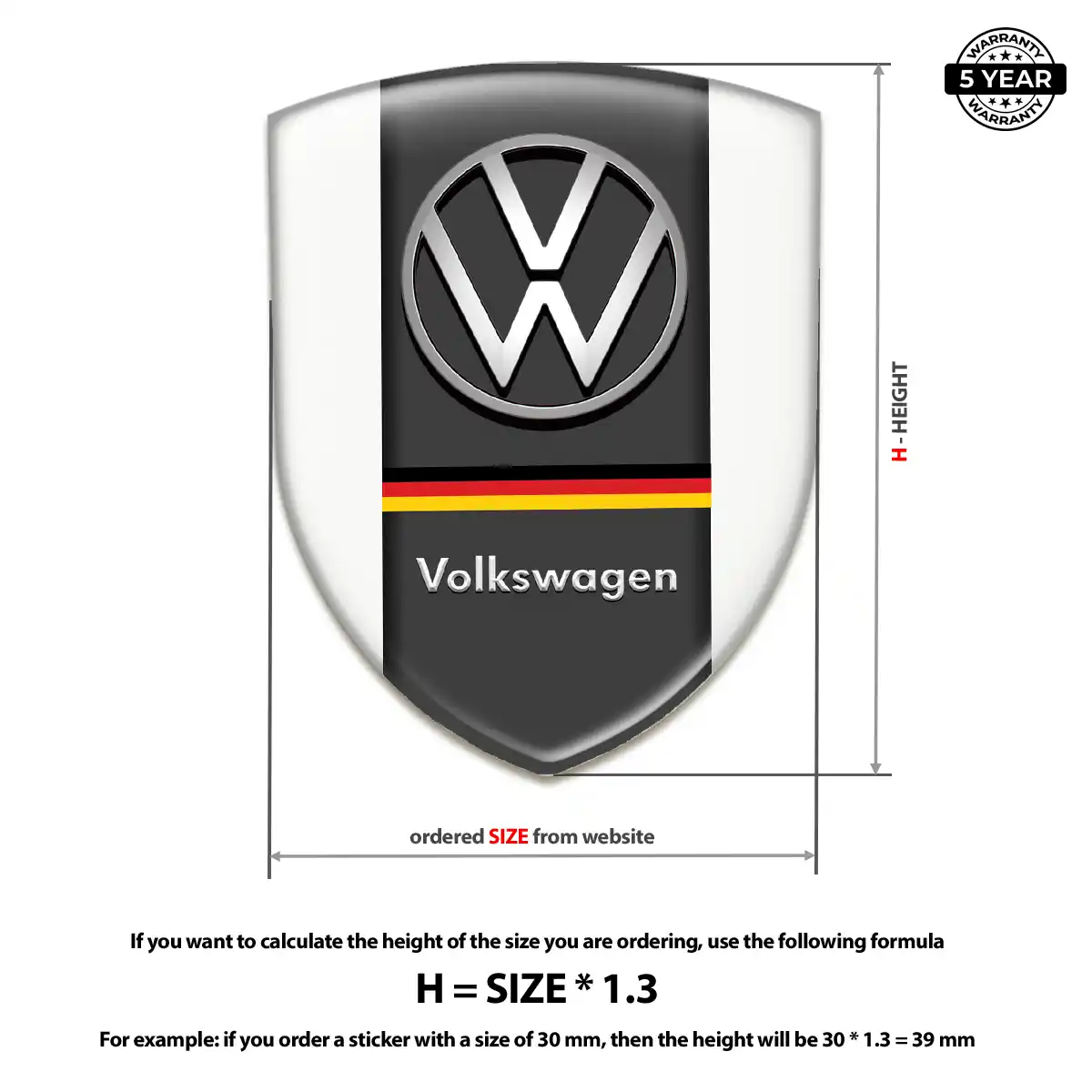 VW Silicone Sticker Signature Grade