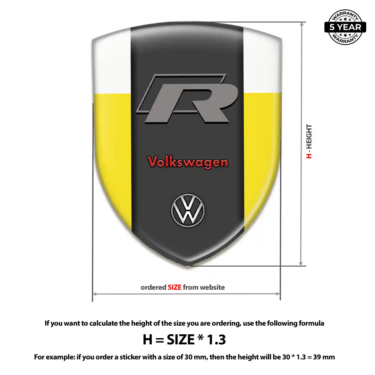 VW Silicone Sticker Sleek Style