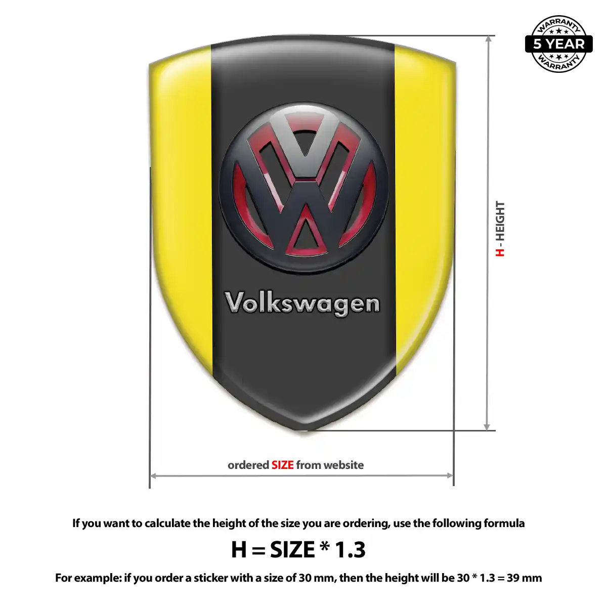 VW Silicone Sticker Superior Craft