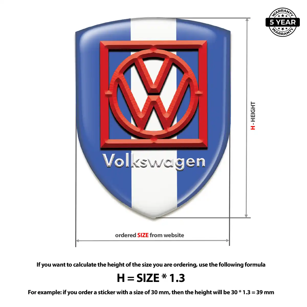 VW Vehicle Logo Sticker Elite Finish
