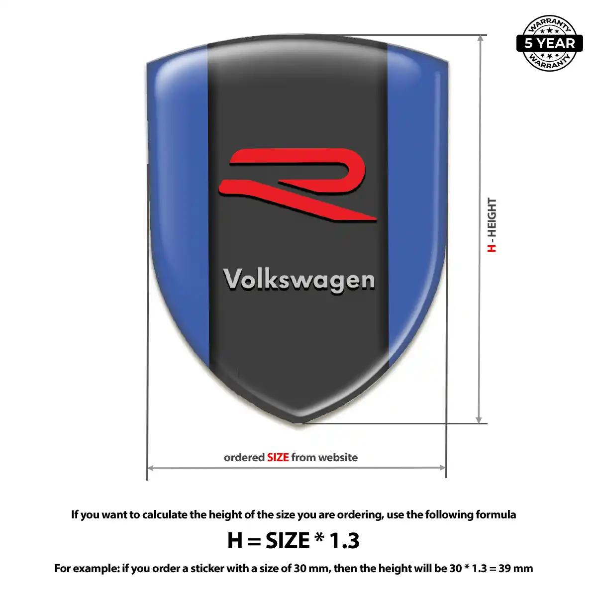 VW Vehicle Logo Sticker Prime Quality